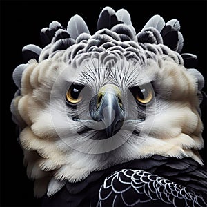 Harpy Eagle isolated on black background photo