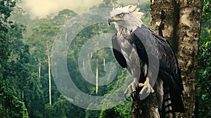 Harpy Eagle Watching Over Jungle Canopy photo