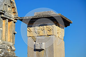 Harpy tomb monument sarcophagus at Xanthos ruins. Turkey. UNESCO world heritage