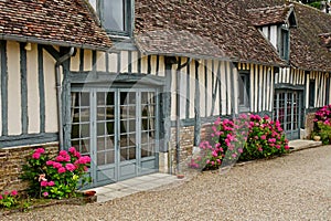 Harquency; France - july 19 2019 : la Grange de Bourgoult, an old commandery of Templars