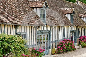 Harquency; France - july 19 2019 : la Grange de Bourgoult, an old commandery of Templars