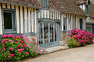 Harquency; France - july 19 2019 : la Grange de Bourgoult, an old commandery of Templars