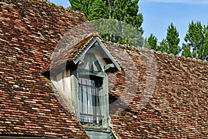 Harquency France - july 19 2019 : la Grange de Bourgoult, an old commandery of Templars