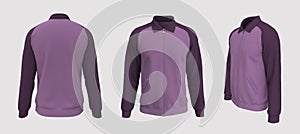 Harrington jacket mockup front and back views, 3d illustration, 3d rendering