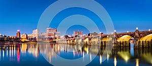 Harrisburg skyline and the historic Market Street Bridge