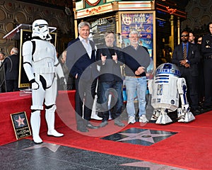 Harrison Ford, Mark Hamill & George Lucas