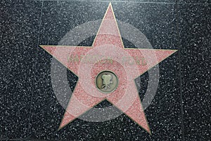 Harrison Ford Star on Hollywood Walk of Fame in Hollywood, California. USA