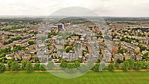 Harrogate Victorian Town In Yorkshire Long Range Sky View Arial Shot