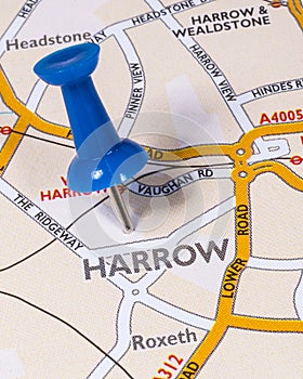 Harrow on a UK Map