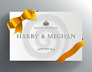 Harry and Meghan royal wedding card.