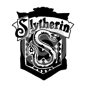 Harry Potter Slytherin logo in cartoon doodle style from Hogwarts Legacy game