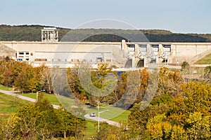 Harry S. Truman Dam in the autumn photo