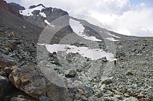 Harsh alpine mountain landscape