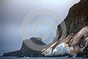cliffs, glaciers and snowfields Rudolf island photo