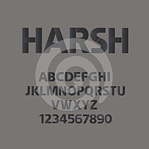 Harsh alphabet. Manhood abc with numbers