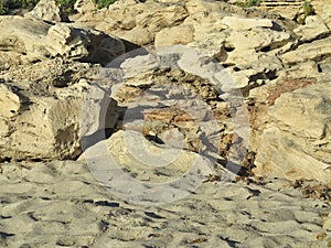 Harsh rocky coast of Sardinia, Italy