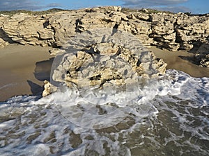 Harsh rocky coast of Sardinia, Italy