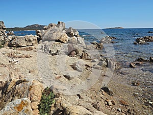 Harsh rocky coast of Sardinia, Italy