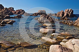 Harsh rocky coast of Sardinia, Italy