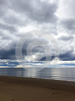 The harsh White sea. Cold summer day on Yagry island, Severodvinsk