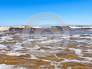 The harsh White sea. Cold summer day on Yagry island, Severodvinsk photo
