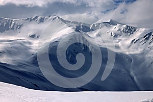 Harsh winter landscape in the Transylvanian Alps - Fagaras Mountains