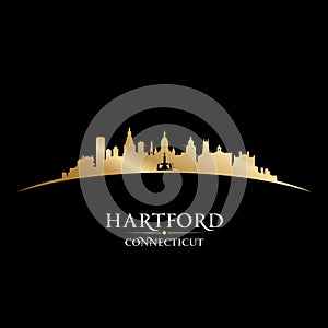 Hartford Connecticut city silhouette black background photo