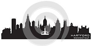 Hartford Connecticut city skyline vector silhouette