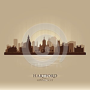 Hartford Connecticut city skyline vector silhouette
