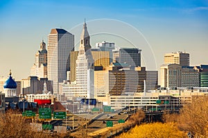 Hartford skyline on a sunny afternoon