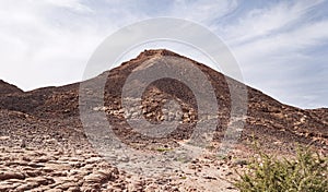 Harut Cone Hill in the Adom Valley of the Makhtesh Ramon Crater in Israel