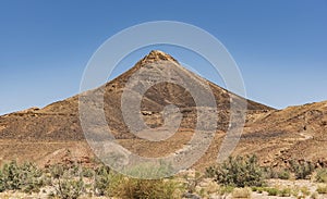 Harut Cone Hill from Wadi Ardon in the Makhtesh Ramon Crater in Israel