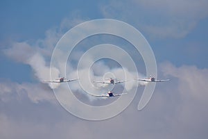 Harvard Aerobatic Aircraft Formation On Approach