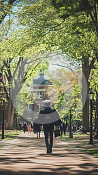 Harvard Campus Transition Scene from Student to Analyst Journey photo