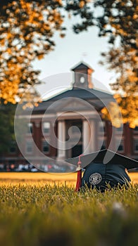 Harvard Graduation Scene Featuring Cap and Fidelity Analyst Badge photo