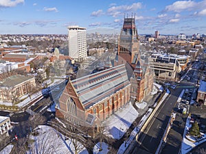 Harvard University in winter, Cambridge, MA, USA