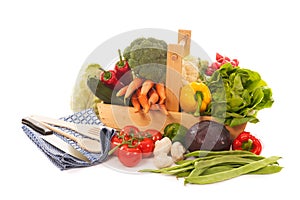 Harvest basket fresh vegetables