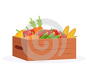 Harvest in casket semi flat RGB color vector illustration