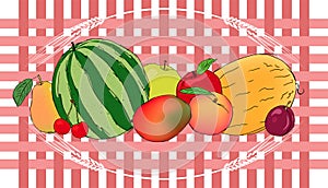 Harvest festival juicy fruits vector banner photo