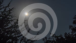 Harvest Moon and Mars shine in space