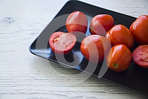 Harvest of tomatoes