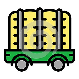 Harvest trailer icon, outline style