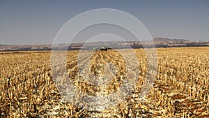 Harvested maize land in Potchefstroom, North West, South Africa.