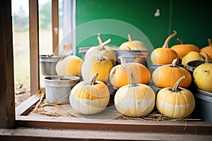 harvested pumpkins stored for food preservation