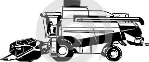 Harvester, Combine - Farm Tractor, farming vehicle - farm silhouette