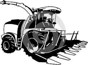 Harvester, Combine - Farm Tractor, farming vehicle - farming vehicle stencil