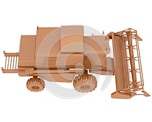 Harvester isolated on background. 3d rendering - illustration