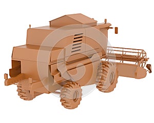 Harvester isolated on background. 3d rendering - illustration