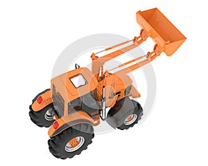 Harvester isolated on background. 3d rendering - illustration