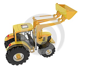 Harvester isolated on background. 3d rendering - illustration